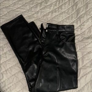 Black Faux Leather Pants